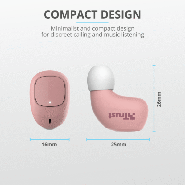 Juhtmevabad kõrvaklapid NIKA COMPACT BLUETOOTH/PINK 23905 TRUST