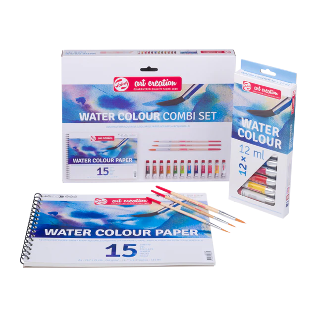 Akvarellvärvide komplekt Talens + paber ja pintslid