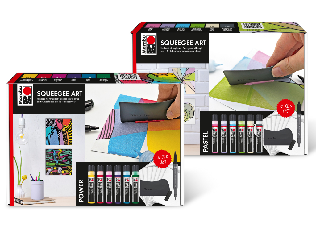 Akrüülvärvi komplekt Marabu Squeegee Art Pastel/Power
