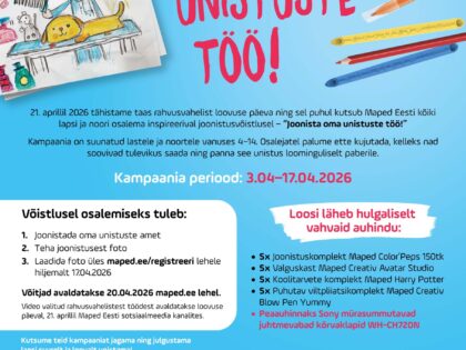 Maped Eesti loovkampaania “Joonista oma unistuste töö!” 3.04-17.04.2026