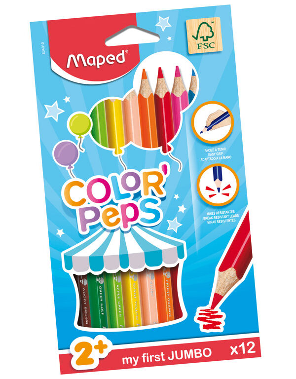 Värvipliiatsid Maped Color'Peps Jumbo 12tk