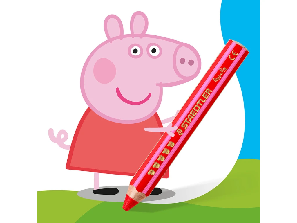 Värvipliiatsid Staedtler Noris Junior Põrsas Peppa 3in1, 12tk + teritaja