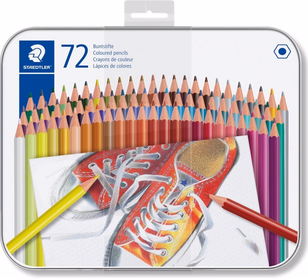 Värvilised pliiatsid Staedtler (metallkarbis) 72tk